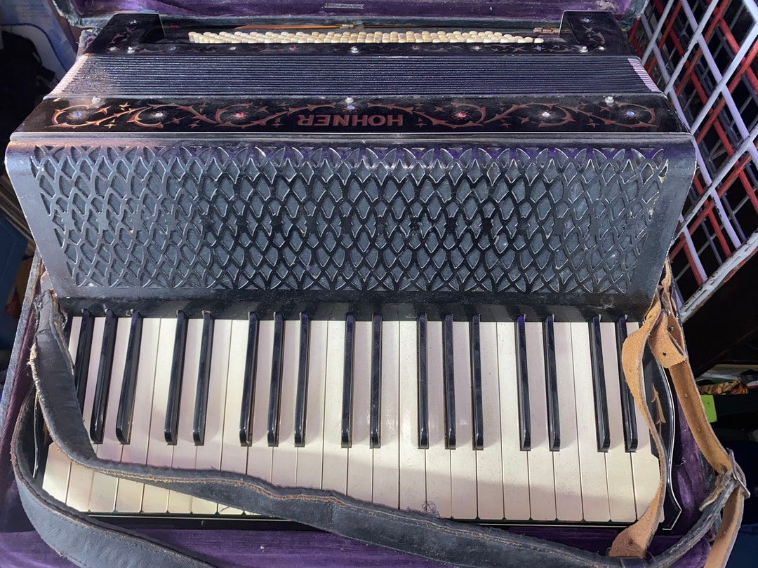 Vintage Hohner Accordion 1960s Imperial. Made Germany. Great Bellows