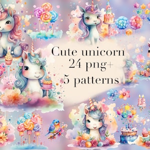Unicorn clipart, Cute unicorn clip art, Watercolour unicorn