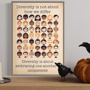 Diversity portrait, cute diversity kid, diversity art, classroom art, multicultural class, Digital download