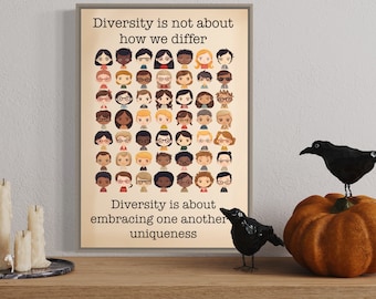 Diversity Portrait Art, Classroom Decor (Digital Download)
