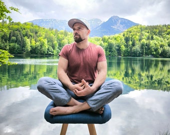 Lotus chair / cross-legged stool / cross-legged office chair / yoga chair / cross-legged chair I meditation chair I real wood