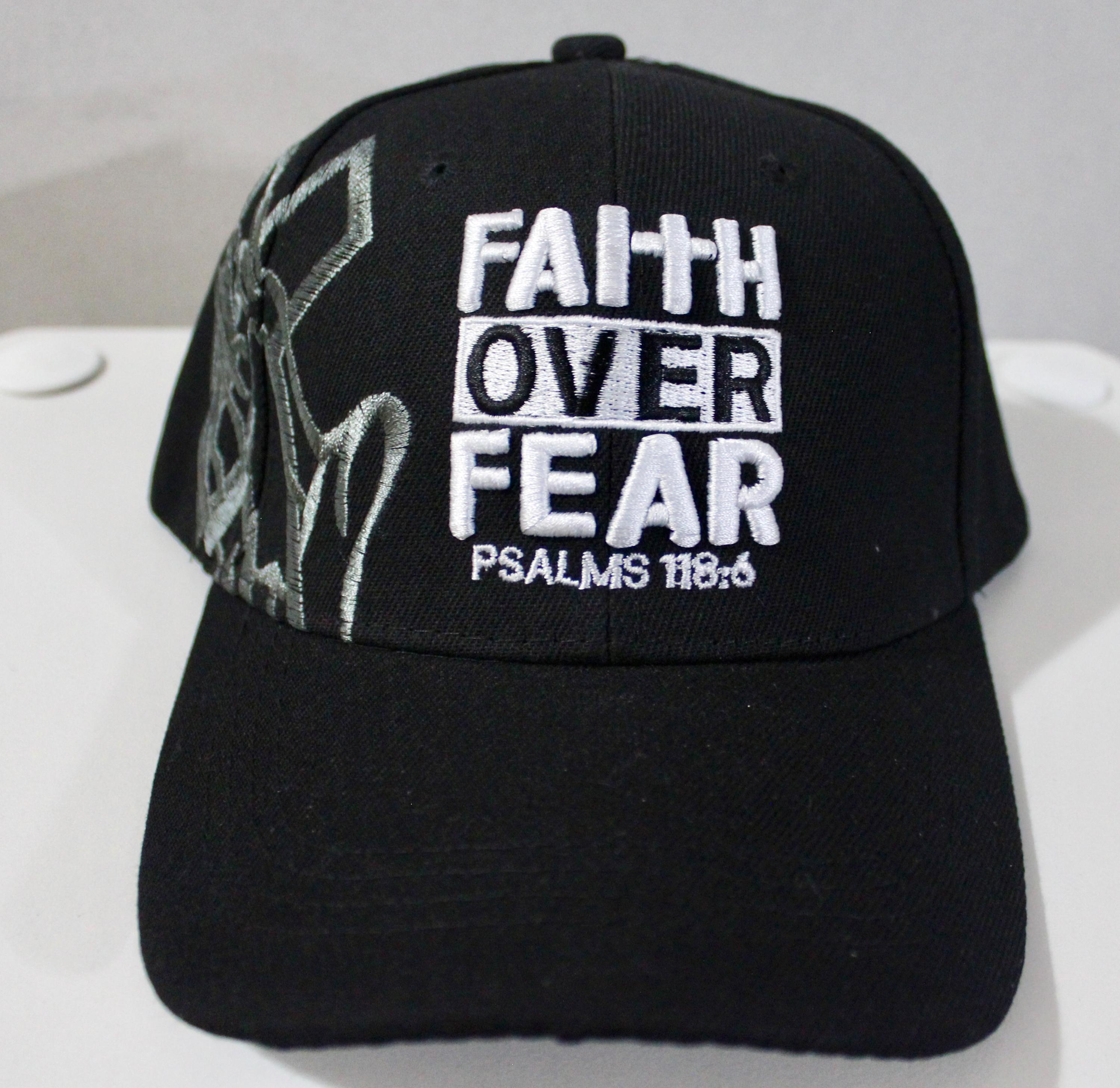 Black Faith Over Fear Cap Faith Over Fear Hat - PWM main image 4