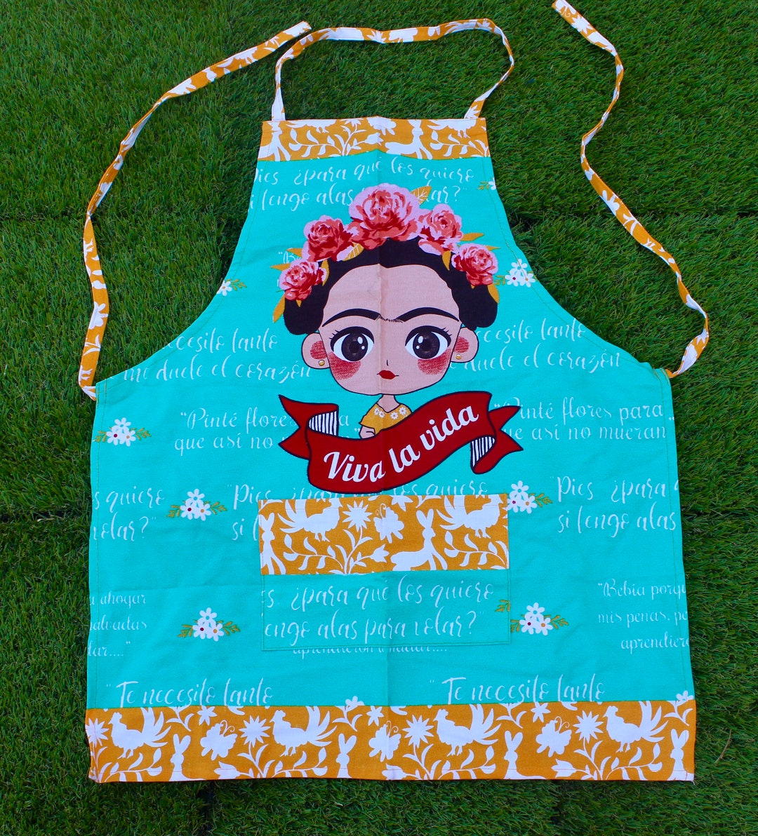 Baby Frida Kahlo Viva La Vida Color Aqua Apron. Frida With Etsy