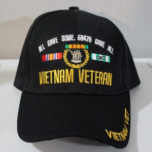 Vietnam War Veteran Baseball Hat. Embroidered Military Hat. Adjustable Vietnam War Veteran Baseball Cap. Perfect Military Gift. Veteran Day