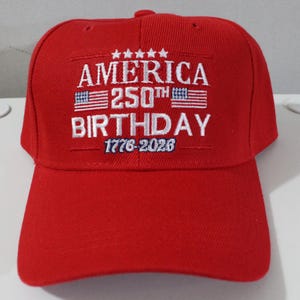 Amerika 250. Geburtstag Baseballmütze. Amerikanische Flagge Hut. Verstellbarer roter Hut. 1776-2026 Hut. 250-jähriges Jubiläum der Vereinigten Staaten von Amerika