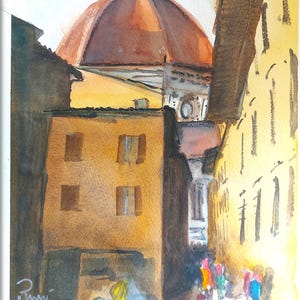 Architettura italiana acquerello, Cattedrale di Santa Maria del Fiore pittura
