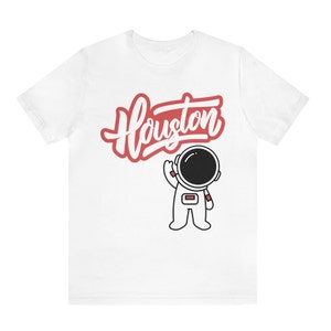Houston Texas Unisex Short Sleeve Tee, Texas Tourist Gift Idea, Houston Space Man Tshirt, Texas Souvenir, Houston Souvenir