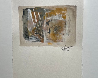 Ochre II, original abstract art on paper, interior design, decor