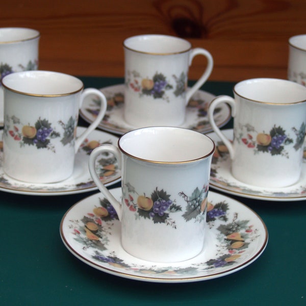 Royal Doulton "Ravenna" Bone China 6 place Demi-tasse Expresso Coffee Set H4977 (cups and saucers)