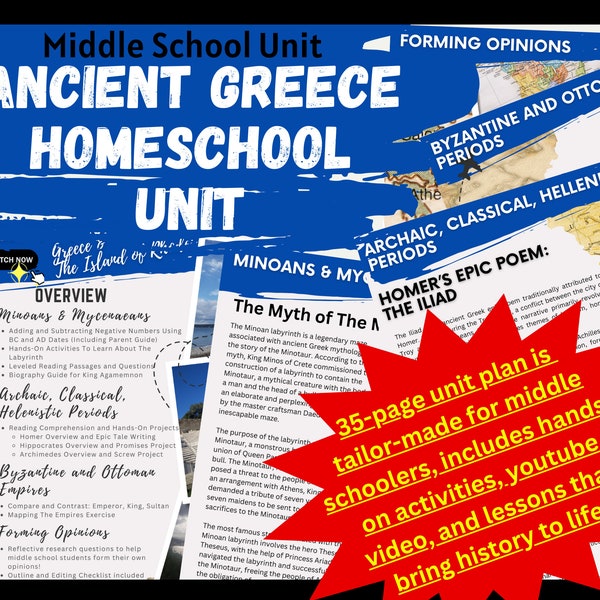 Ancient Greece Unit, Homeschool, Curriculum