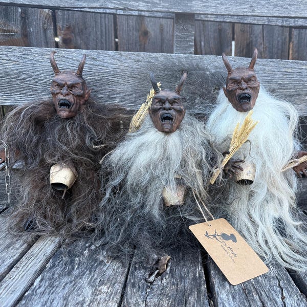 Lalka Krampus - filcowana igłą wełna