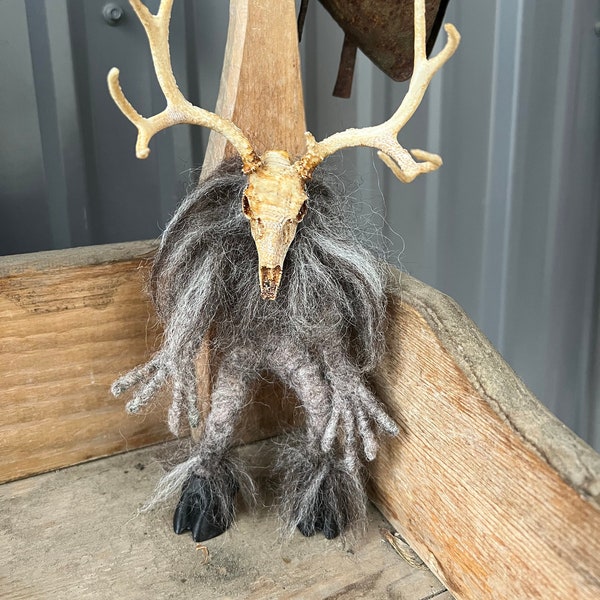 Handmade Needle Felted Wool Wendigo