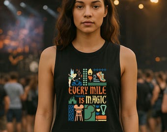 Camiseta sin mangas para correr unisex "Every Mile is Magic", camiseta sin mangas para entrenamiento de RunDisney, camiseta sin mangas para el día de la carrera, camiseta de maratón "Magical Miles"