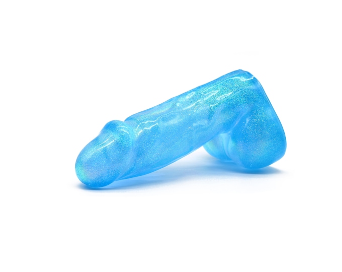 Blue Phallus, Resin Penis, Phallic Sculpture, Penis Figurine, Resin Penis Sculpture, Fascinus, Good Luck Charm, Circumcised Phallus
