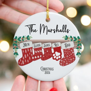 Personalisierte Familie Weihnachtsschmuck, individuelle Weihnachtsgeschenk, Familie von 3/4/5 individuelle Baumdekoration