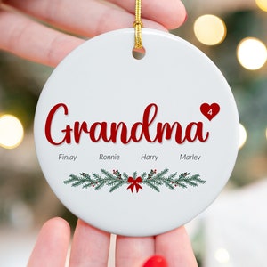 Personalized Grandma Christmas Ornament Custom Grandma Gift Tree Ornament Xmas Decoration for Grandparent