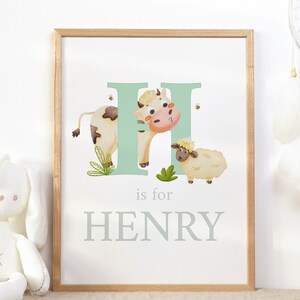 Personalisierter Baby Name Druck, Neues Baby Bauernhof Tier Name Wand Kunst, Kinderzimmer Druck Andenken.