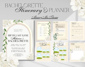 Digital Bachelorette Itinerary Template | Contemporary Bachelorette Weekend Planner Template | Bachelorette Party Itinerary Editable Invite