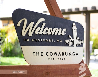 Custom Wood Bed & Breakfast, Vacation Rental, Air BnB, Home, Restaurant or Shop Welcome Sign
