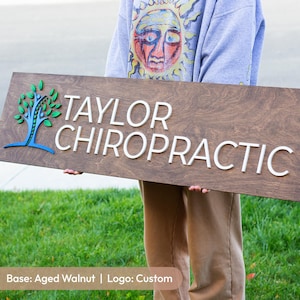 Custom Logo Wood Business Sign
