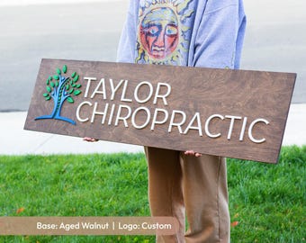 Custom Logo Wood Business Sign