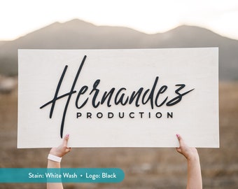 Double-Sided Custom Logo Wood Business Sign