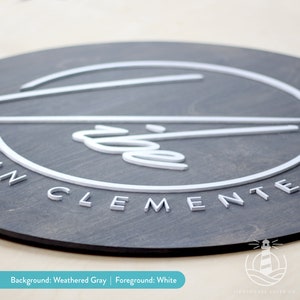 Circular Custom Logo Wood Sign - Personalized Round Circle Signage - Etsy
