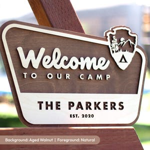 Letrero personalizado del Servicio de Parques Nacionales, letrero de bosque nacional con nombre de familia, letrero de bienvenida con apellido personalizado, letrero de bienvenida con apellido para zonas silvestres
