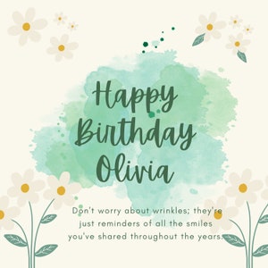 Birthday Card, Instant Download, Birthday Wishes, Birthday Gifts, Personalized Birthday Gifts