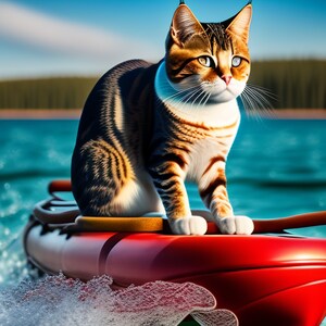 Greeting card / Greeting card | Paddleboarding cat