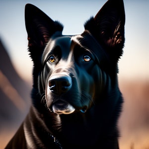 Carte de souhaits / Greeting card | Berger Allemand noir/ Black German Shepherd