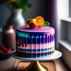 Pastel de frutas cumpleaños, boda, nacimiento, aniversario, ceremonia, tarjeta de bienvenida, tarjeta de felicitación