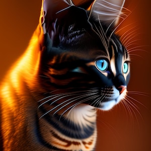 Carte de souhaits / Greeting card | Chat Bengal aux yeux bleus / Bengal cat with blue eyes