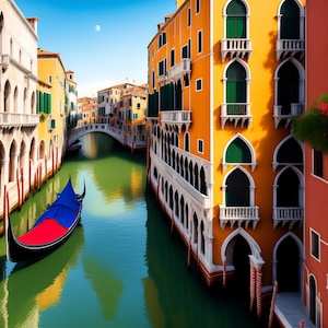 イタリア ヴェネツィアのポストカード。エフェメラ水彩、商用グリーティング カード |イタリア ヴェネツィアの運河