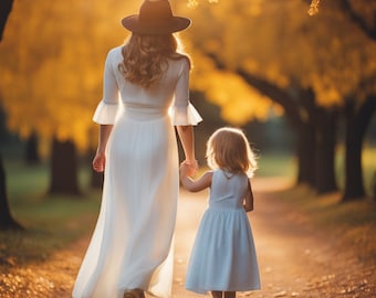 Madre e hija en la naturaleza