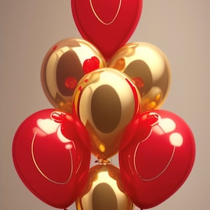 Red and gold balloons