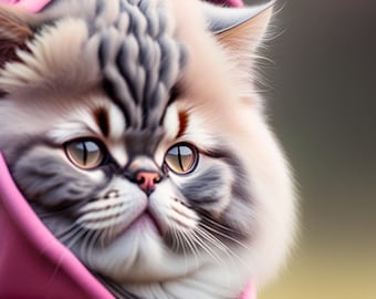 Greeting card | Cat in pink sweater