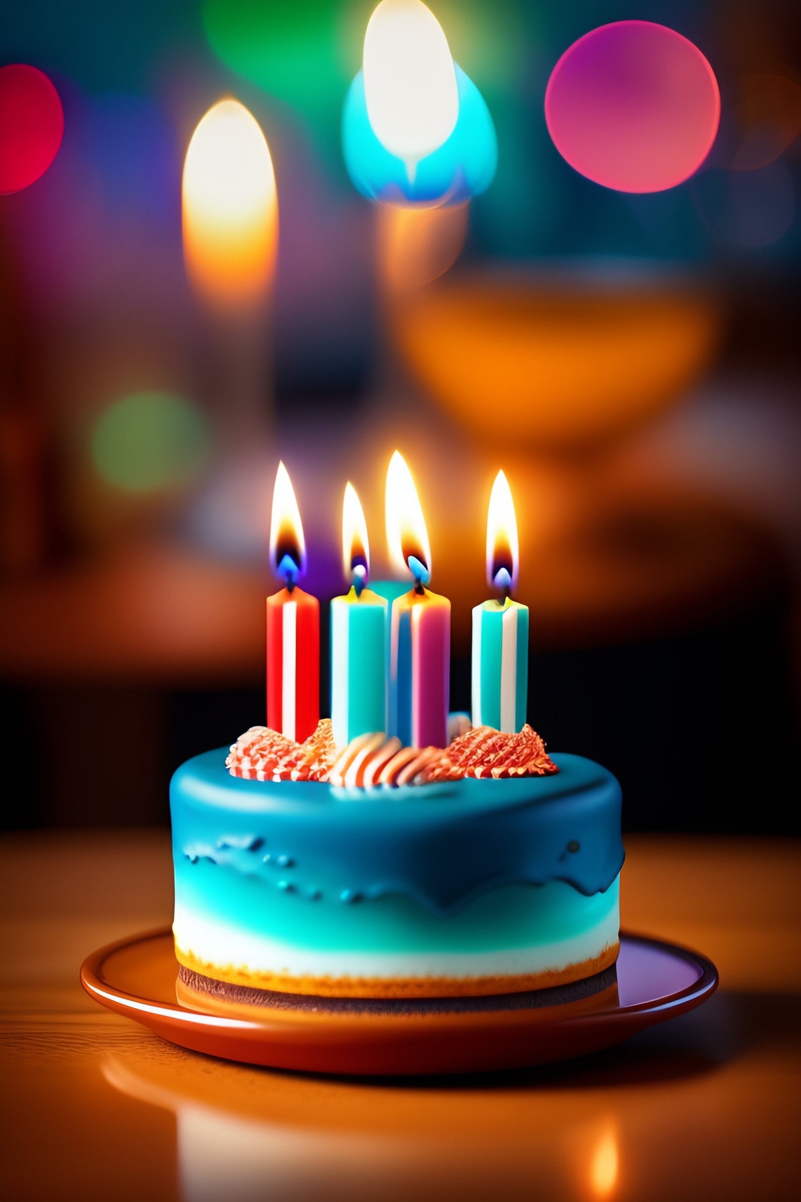 Happy Birthday Cake Candles Card for Her, Birthday Card for Kids ...