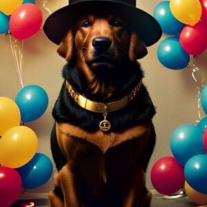 Gangster dog. Gangster birthday boy. Golden retriever. Dog Greeting Card, Dog Lover Gifts, Dog Birthday Card, Dog Card. Birthday card.