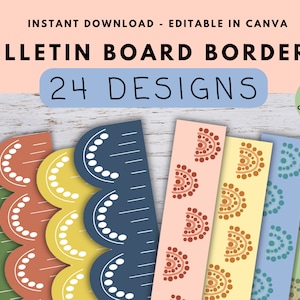 Classroom Bulletin Board Borders, Printable Classroom Decor Elementary, Homeschool Printables, PDF Download, Canva Template, Back to School