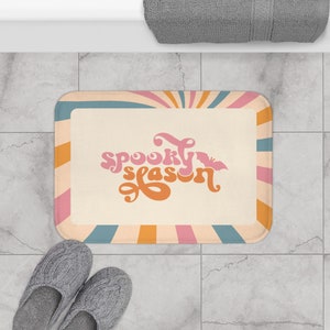 Groovy Halloween Bath Mat, Spooky Season, Pink Halloween, Halloween Bath Mat