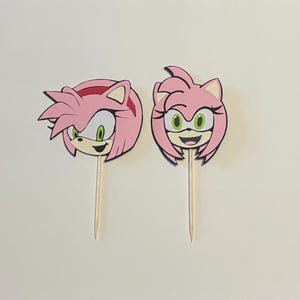 Amy Rose Cupcake Toppers