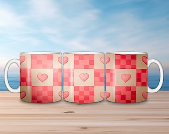 Hearts Mug Wrap: Valentine's Day Design (Digital Download)