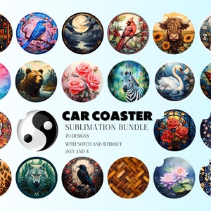 Car Coaster Sublimation Bundle - PNG