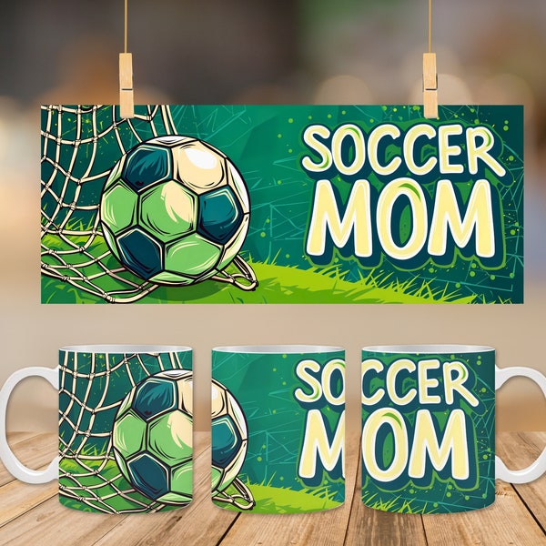 Soccer Mom Mug Wrap - Mug Wrap PNG, Downloadable Mug Wrap