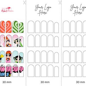 Nail Decal template, round nail decal, nail art, nail template, canva, printable, instant download