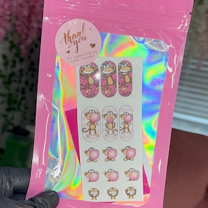 Monkey Bubble Gum Nail Decals Waterslide | Y2K Cartoon Nail Art | Cute  Nail Designs for Press-Ons