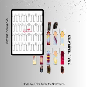 Nail Art Template, Nail Art planner, Nail Design Template Bundle, Nail Practice Template, Press on Nail Design