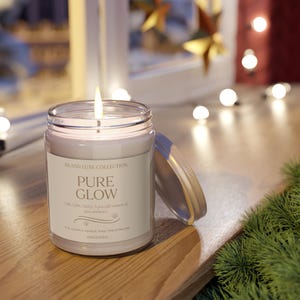 Pure Glow Candle Island Luxe Collection | Unscented Candle, Soy Wax Blend, Minimalist Home Decor, Calm Ambience, Fragrance-Free Gift