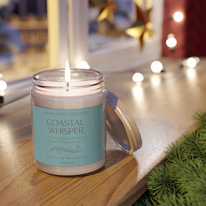 Coastal Whisper Candle Island Luxe Collection | Sea Breeze Candle, Soy Wax Blend, Beach House Gift, Ocean-Inspired Summer Decor